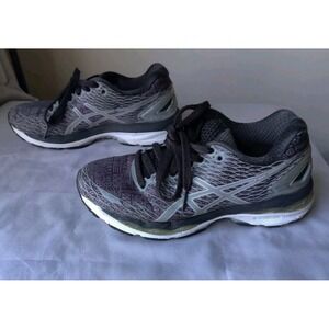 ASICS‎ Gel Nimbus 18 Black White Gray Size 6.5 **See Pics**